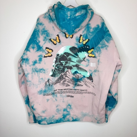 Civil Regime Other - Tie-Dye Pink & Teal Graphic Hoodie Sweatshirt